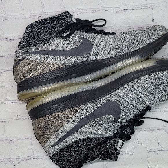 Nike Zoom All Out Flyknit Wolf Grey Running Shoes Mid Top Lace Up Mens Size 12 - Picture 6 of 7